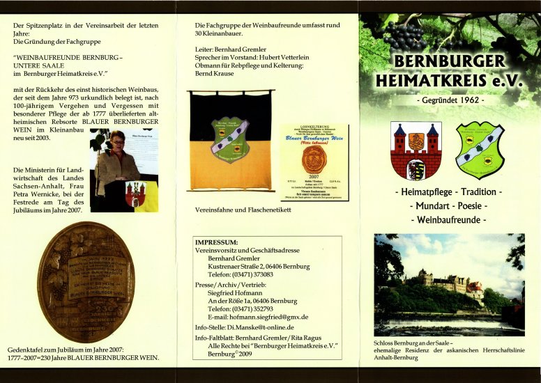 Infoblat 'Bernburger Heimatkreis e.V.'